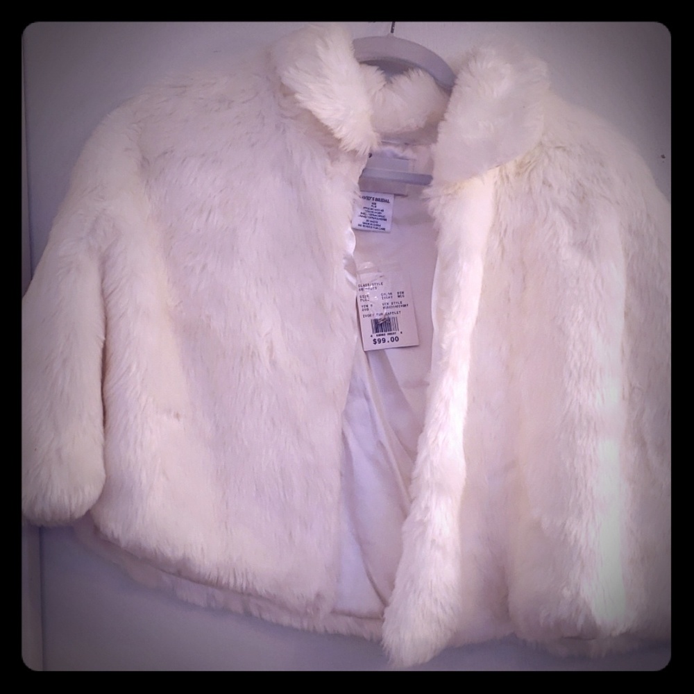 White fo fur shawl